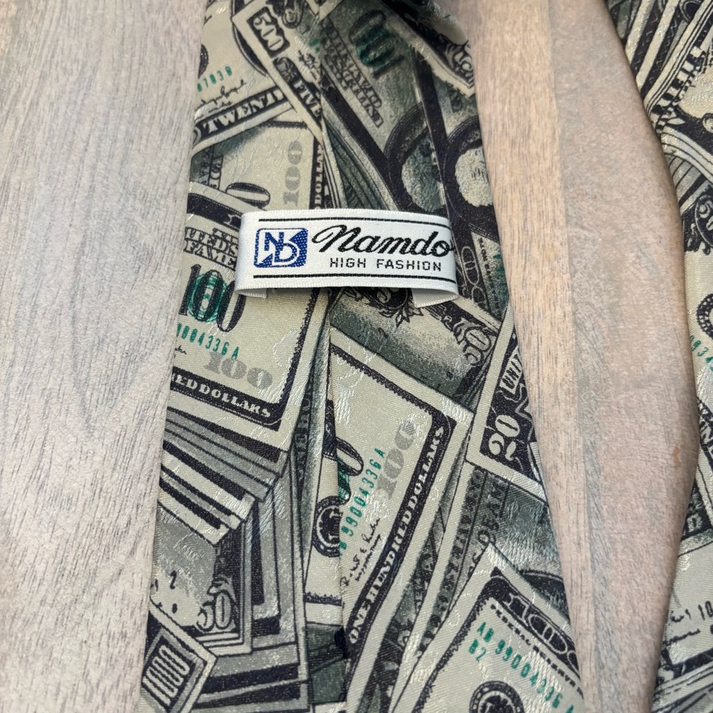 Money Print Tie mens - Picture 5 of 7